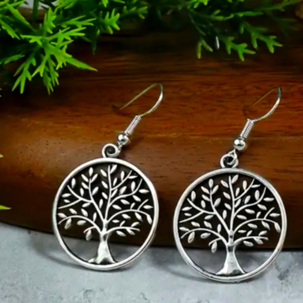 New Silver Tree of Life Earrings